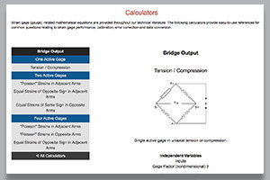 calculators for Micro-Measurements website