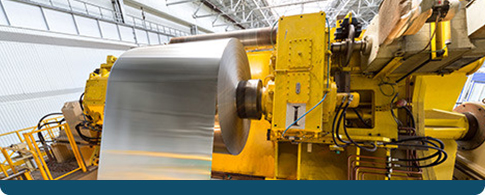 tin rolling machinery in a steel mill