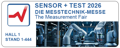 Sensor + Test tradeshow banner announcement