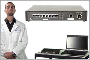 man standing with computer screen